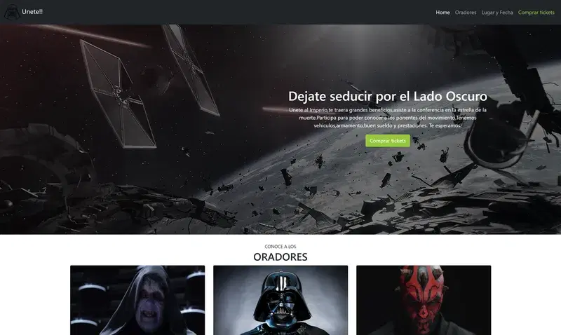 Captura de la página de la conferencia